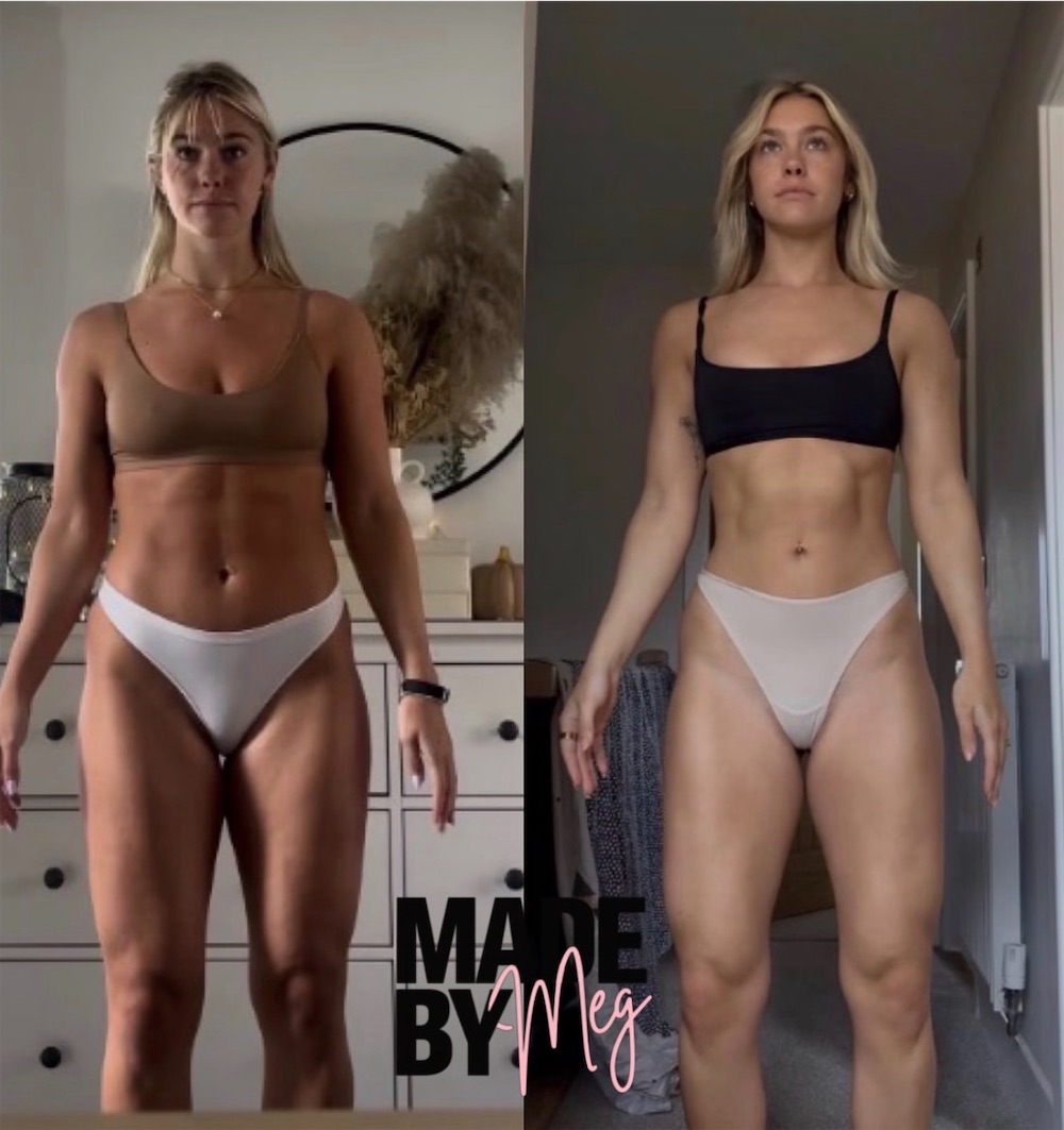 Client before and after, front view